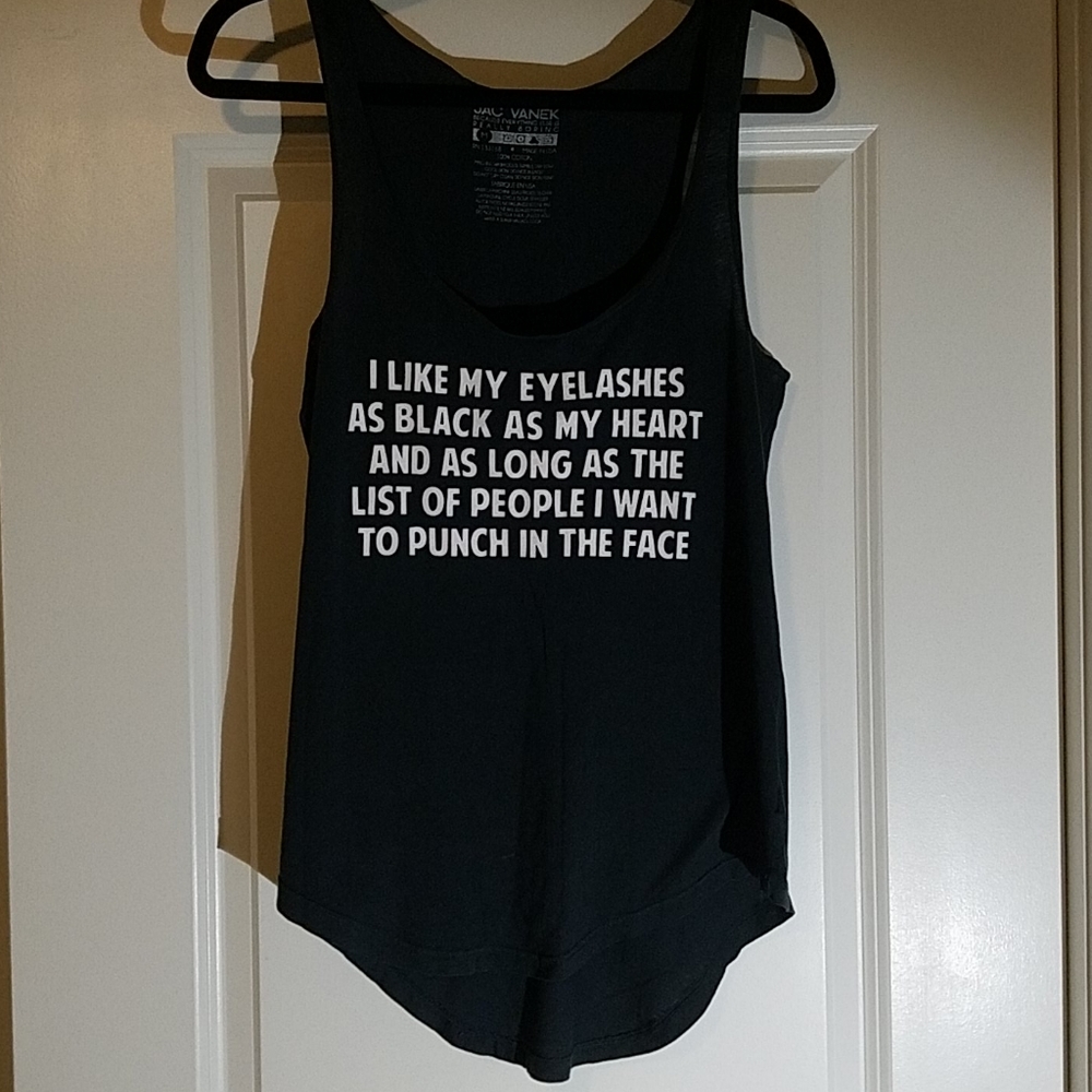 Jack Vanek "eyelashes as black as my 🖤" tank top